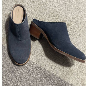 Cole Haan Women's Size 7 1/2B Andi Suede Slides Mule Shoes Blue